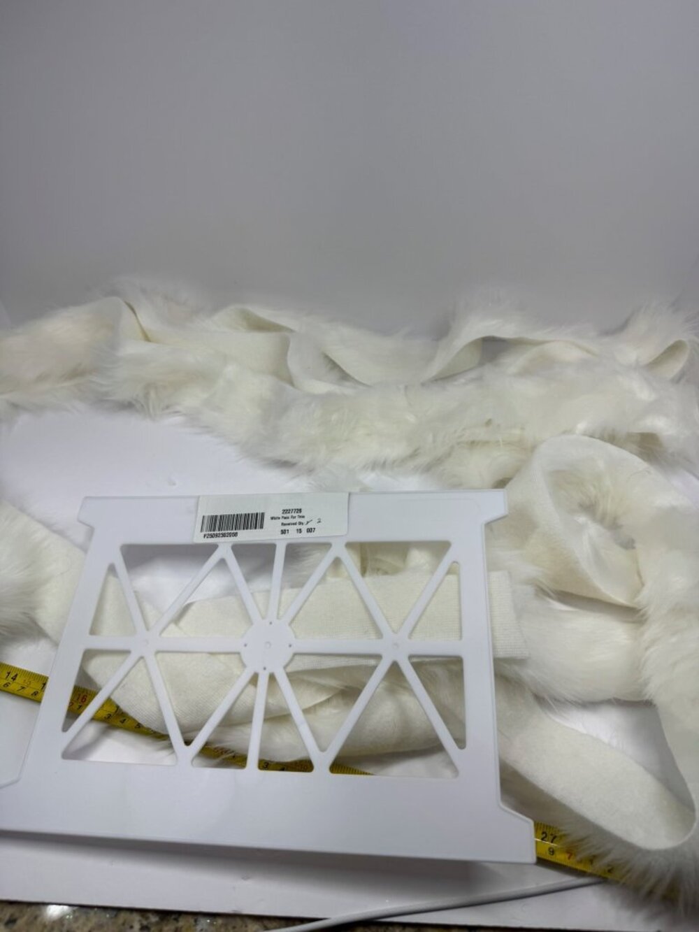 White Faux Fur Trim - Craft Or Sewing Material Approx. 2 Yards
